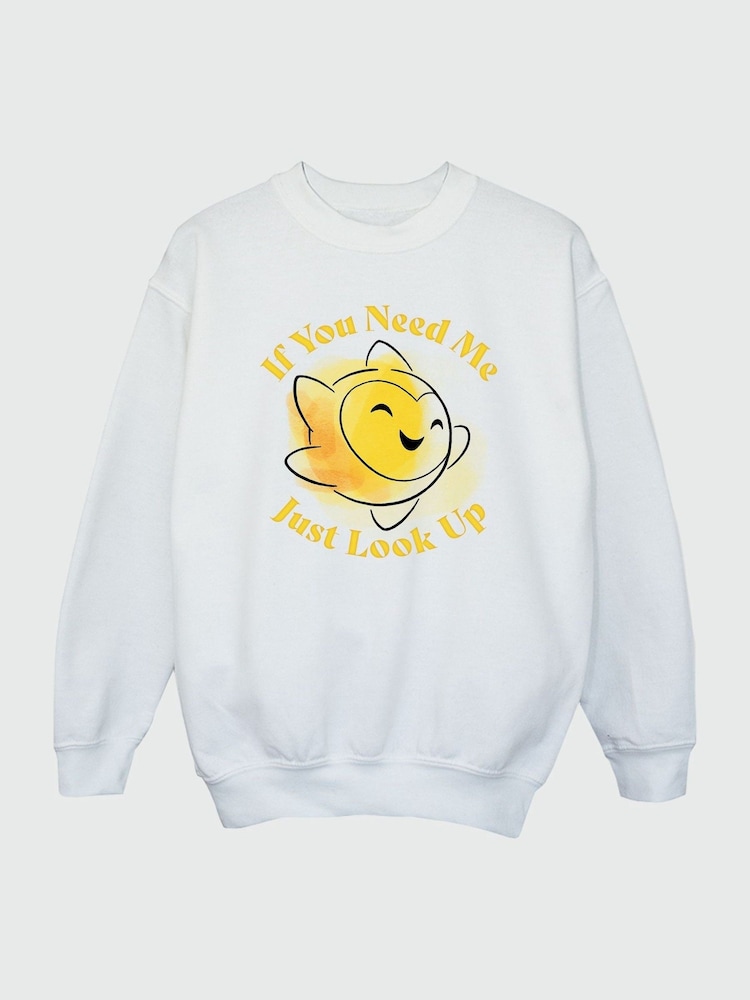 Brands In White Wish If You Need Me Just Look Up Girls Sweatshirt - Image 2 of 3