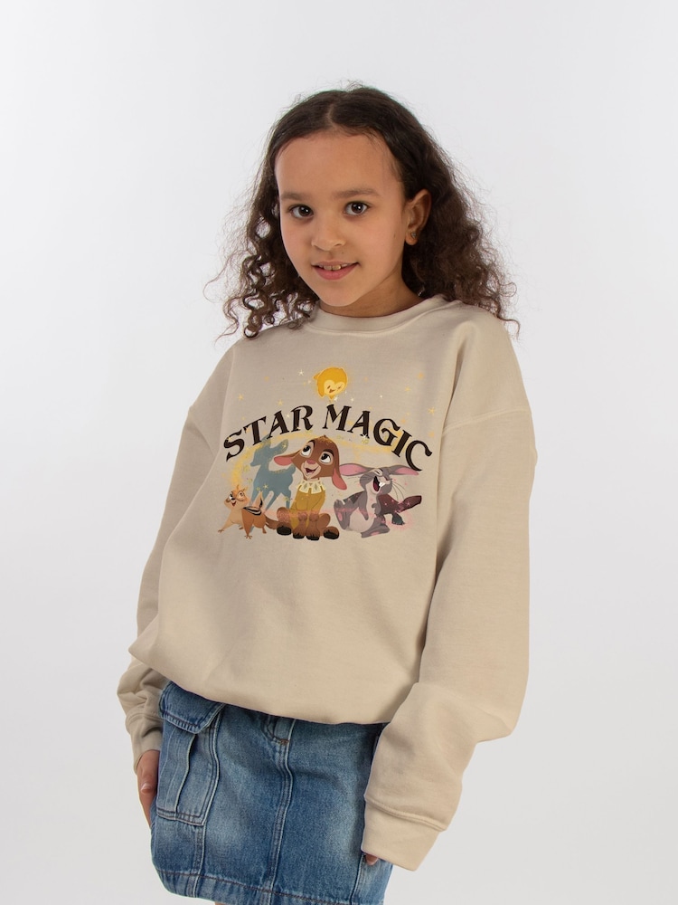 Brands In Cream Wish Star Magic Group Kids Unisex Sand Sweatshirt - Image 1 of 3