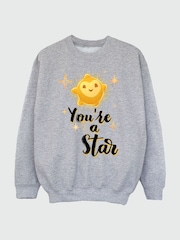Brands In Grey Girls Wish You're A Star Heather Sweatshirt - Image 2 of 3