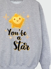 Brands In Grey Girls Wish You're A Star Heather Sweatshirt - Image 3 of 3