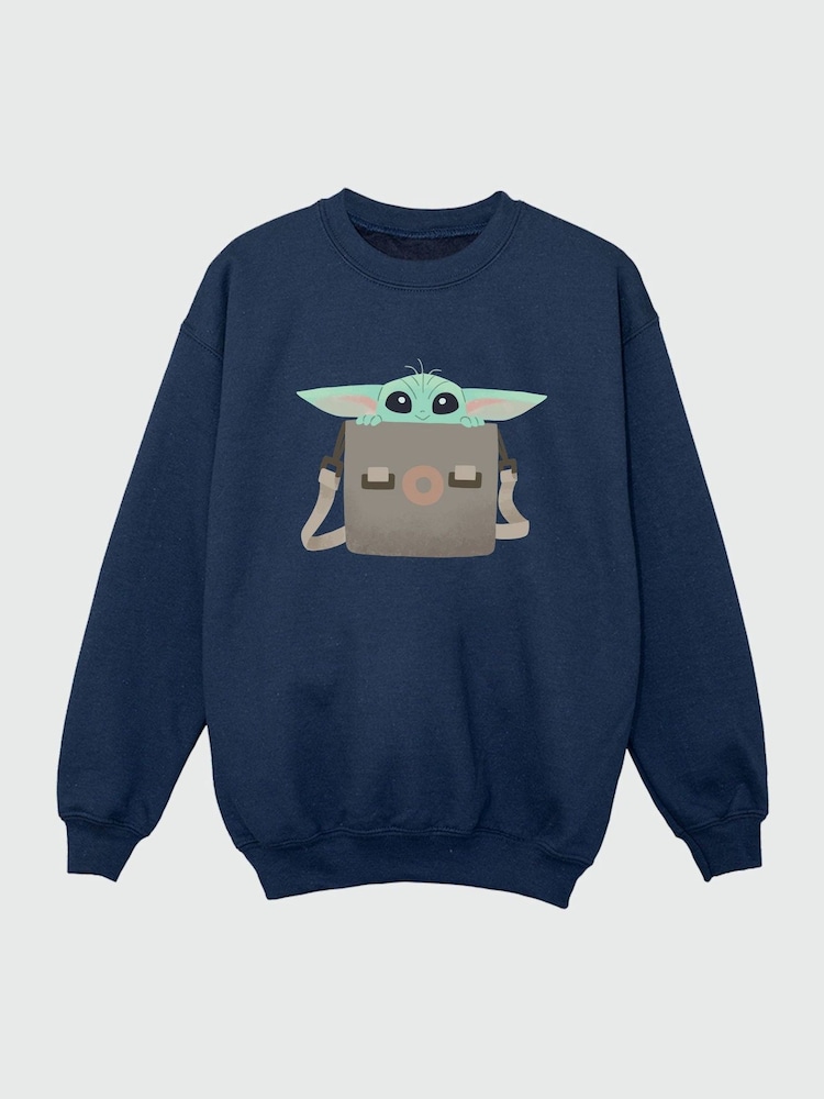 Brands In Blue Baby Boys Yoda Star Wars The Mandalorian Heather Sweatshirt - Image 2 of 3
