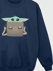 Brands In Blue Baby Boys Yoda Star Wars The Mandalorian Heather Sweatshirt - Image 3 of 3