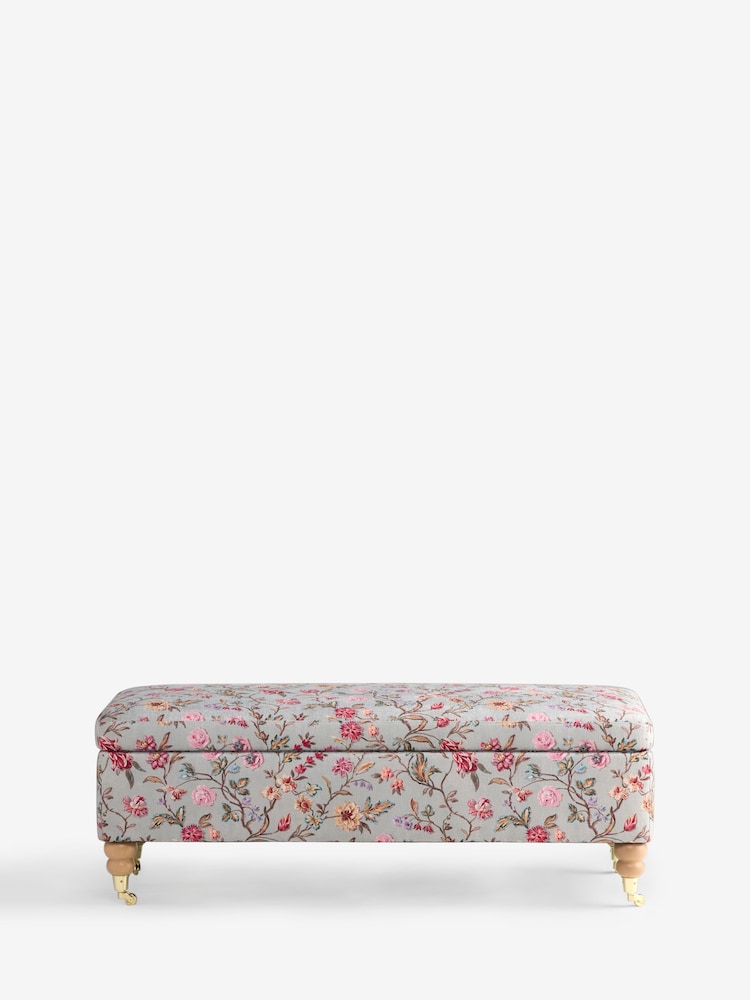 Laura Ashley Lingmell Trail Antique Green Clipsham Storage Ottoman Bench - Image 1 of 4 Laura Ashley Lingmell Trail Antique Green Clipsham Storage Ottoman Bench - Image 1 of 4