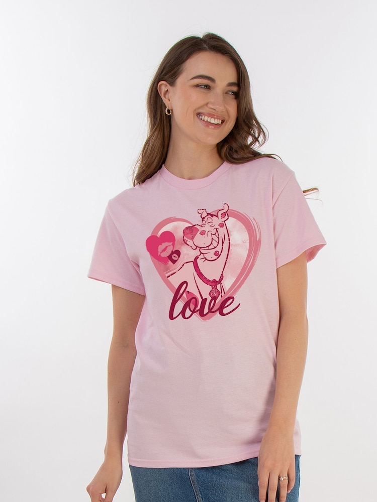 Brands In Pink Scooby Doo Love Kisses Women Baby Boyfriend Fit T-Shirt - Image 1 of 3