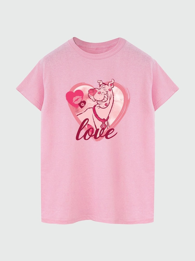 Brands In Pink Scooby Doo Love Kisses Women Baby Boyfriend Fit T-Shirt - Image 2 of 3