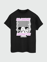 Brands In Black Blondie Checked Women Boyfrined Fit Music T-Shirt - Image 2 of 3