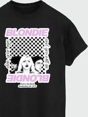 Brands In Black Blondie Checked Women Boyfrined Fit Music T-Shirt - Image 3 of 3
