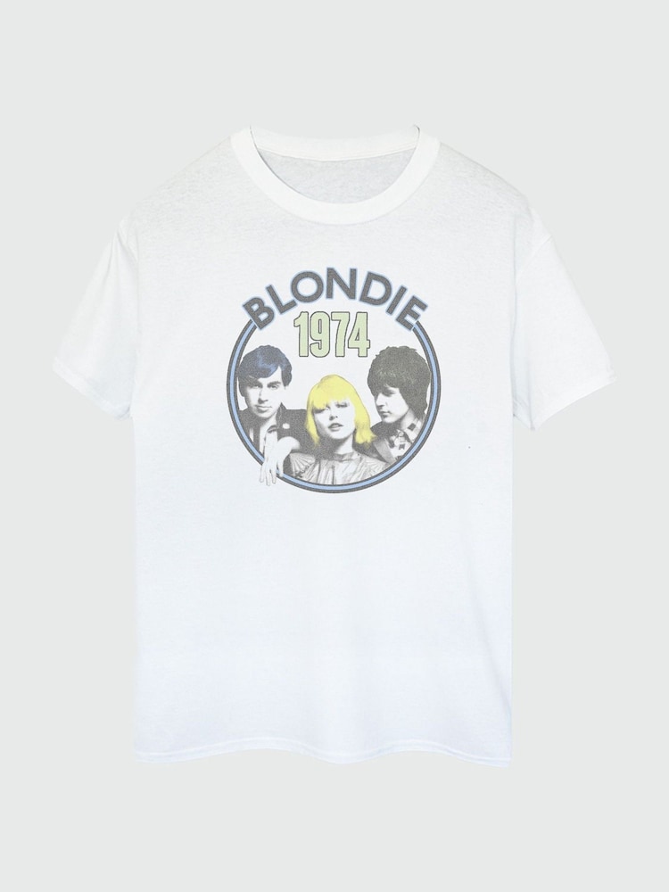 Brands In White Blondie Retro 1974 Women Boyfriend Fit Music T-Shirt - Image 2 of 3