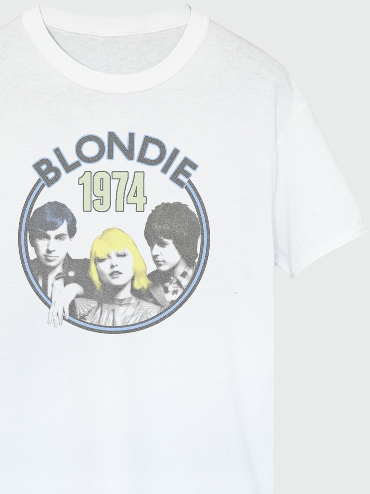 Brands In White Blondie Retro 1974 Women Boyfriend Fit Music T-Shirt - Image 3 of 3