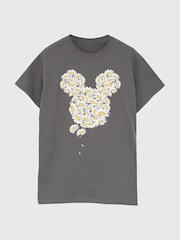 Brands In Grey Mickey Mouse Chamomile Head Women Boyfriend Fit T-Shirt - Image 2 of 3