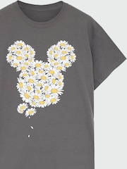 Brands In Grey Mickey Mouse Chamomile Head Women Boyfriend Fit T-Shirt - Image 3 of 3