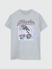 Brands In Grey Blondie Call Me Telephone Women Heather Boyfriend Fit Music T-Shirt - Image 2 of 3