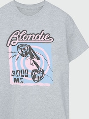 Brands In Grey Blondie Call Me Telephone Women Heather Boyfriend Fit Music T-Shirt - Image 3 of 3
