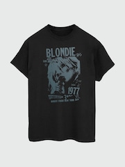 Brands In Black Blondie Tour 1977 Chest Women Boyfriend Fit Music T-Shirt - Image 2 of 3