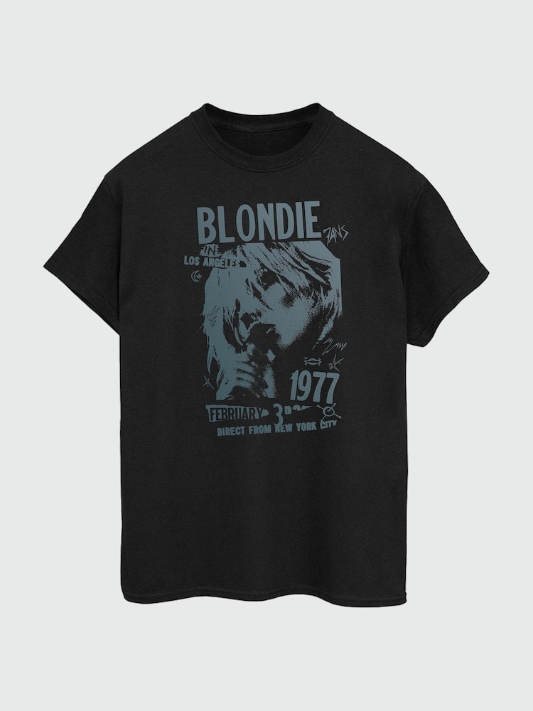 Brands In Black Blondie Tour 1977 Chest Women Boyfriend Fit Music T-Shirt - Image 2 of 3