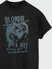 Brands In Black Blondie Tour 1977 Chest Women Boyfriend Fit Music T-Shirt - Image 3 of 3