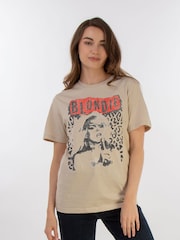 Brands In Cream Blondie Red Women Sand Boyfriend Fit Music T-Shirt - Image 1 of 3