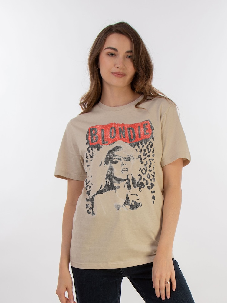 Brands In Cream Blondie Red Women Sand Boyfriend Fit Music T-Shirt - Image 1 of 3