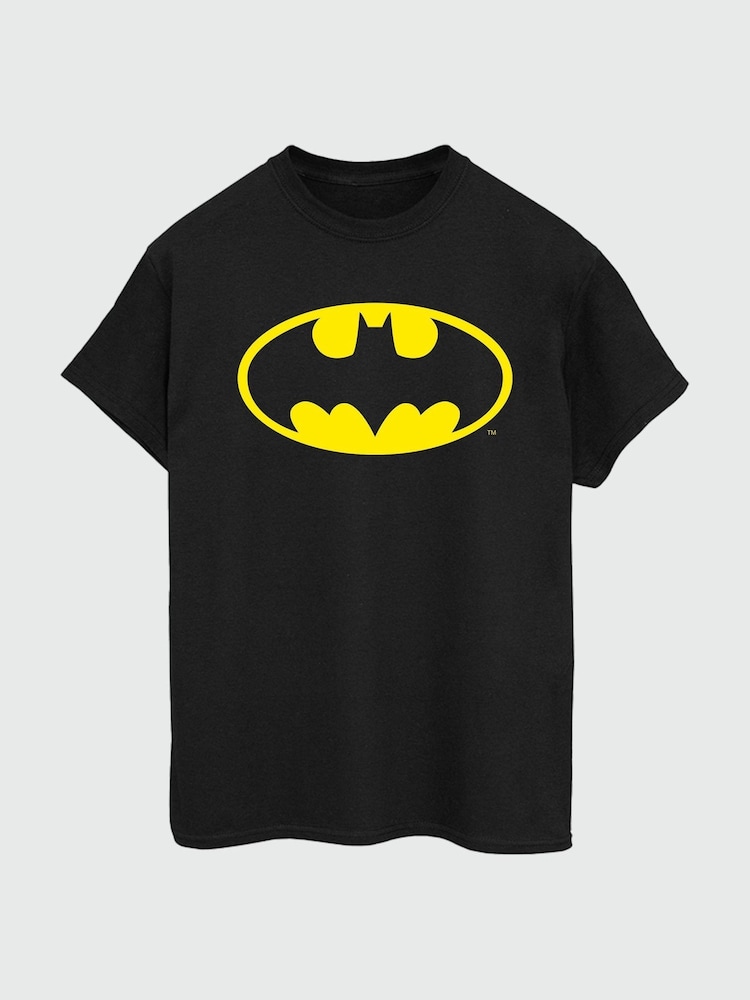 Brands In Black Mens Batman Official Logo T-Shirt - Image 2 of 3
