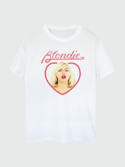 Brands In White Blondie Heart Women Boyfriend Fit Music T-Shirt - Image 2 of 3