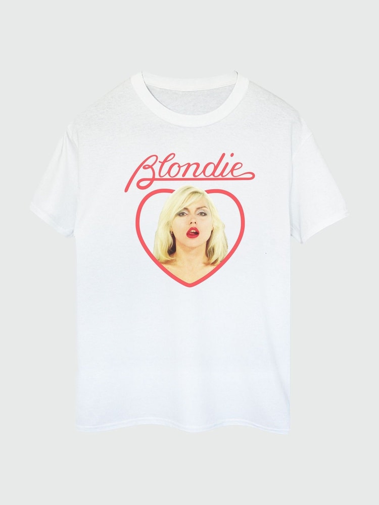 Brands In White Blondie Heart Women Boyfriend Fit Music T-Shirt - Image 2 of 3