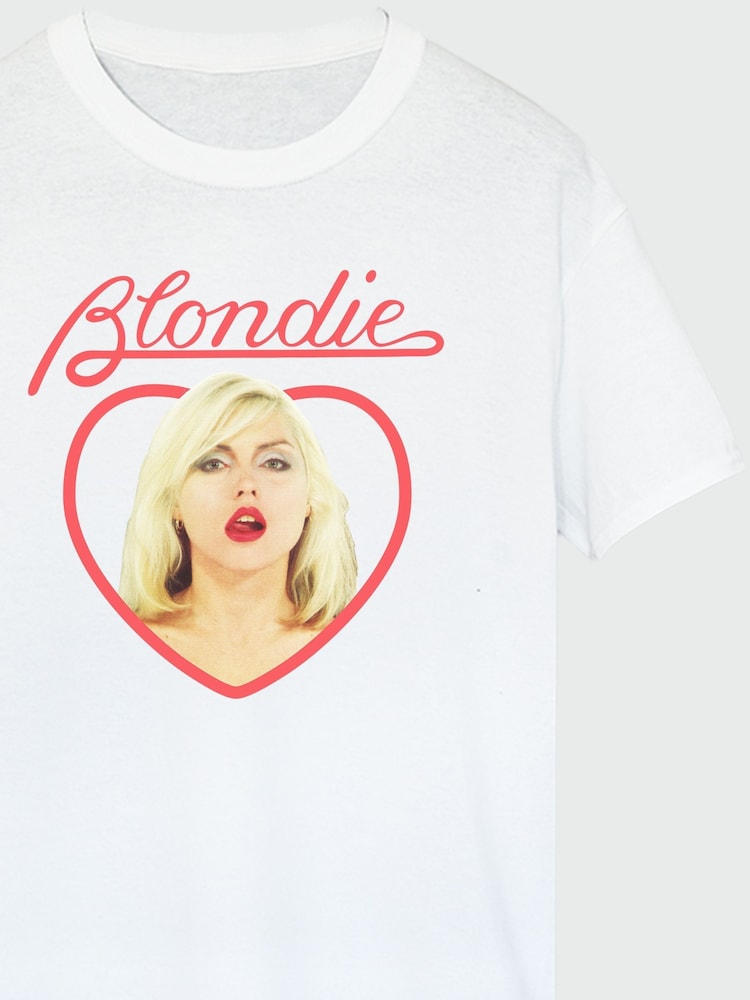 Brands In White Blondie Heart Women Boyfriend Fit Music T-Shirt - Image 3 of 3