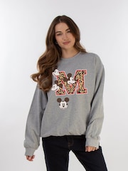 Brands In Grey Mickey Mouse M Faces Women Heather Sweatshirt - Image 1 of 3