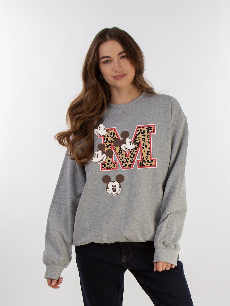 Brands In Grey Mickey Mouse M Faces Women Heather Sweatshirt - Image 1 of 3
