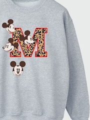 Brands In Grey Mickey Mouse M Faces Women Heather Sweatshirt - Image 3 of 3
