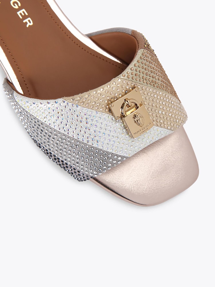 Kurt Geiger London Metallic Brixton Flat Sandals - Image 4 of 4