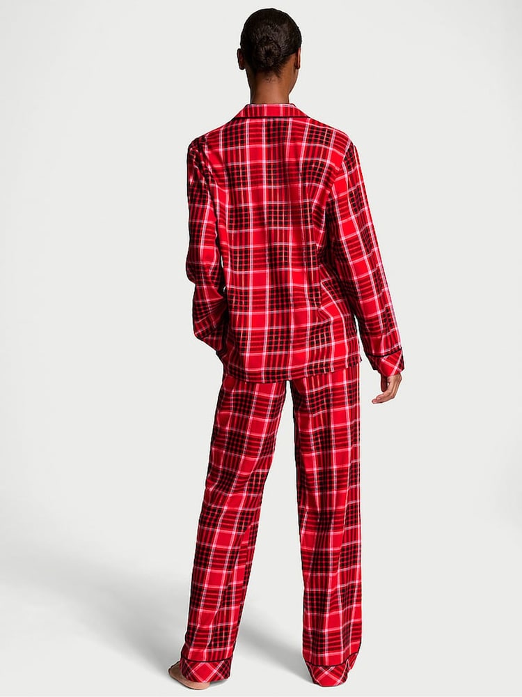 Victoria's Secret Lipstick Lovely Plaid Red Flannel Long Pyjama Set - Image 2 of 4 Victoria's Secret Lipstick Lovely Plaid Red Flannel Long Pyjama Set - Image 2 of 4