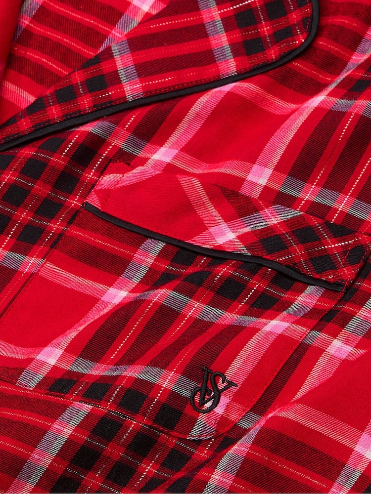 Victoria's Secret Lipstick Lovely Plaid Red Flannel Long Pyjama Set - Image 4 of 4 Victoria's Secret Lipstick Lovely Plaid Red Flannel Long Pyjama Set - Image 4 of 4