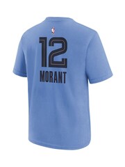Fanatics Youth Blue 100% Cotton Memphis Grizzlies Statement Name And Number T-Shirt Ja Morant - Image 3 of 3