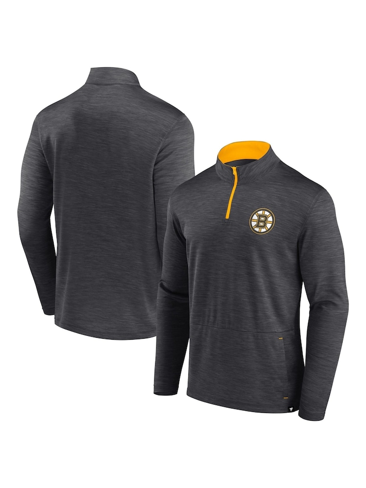 Fanatics Grey Boston Bruins Quarter Zip Top - Image 1 of 3