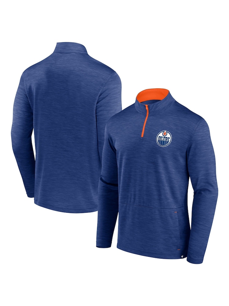 Fanatics Blue Edmonton Oilers Quarter Zip Top - Image 1 of 3 Fanatics Blue Edmonton Oilers Quarter Zip Top - Image 1 of 3