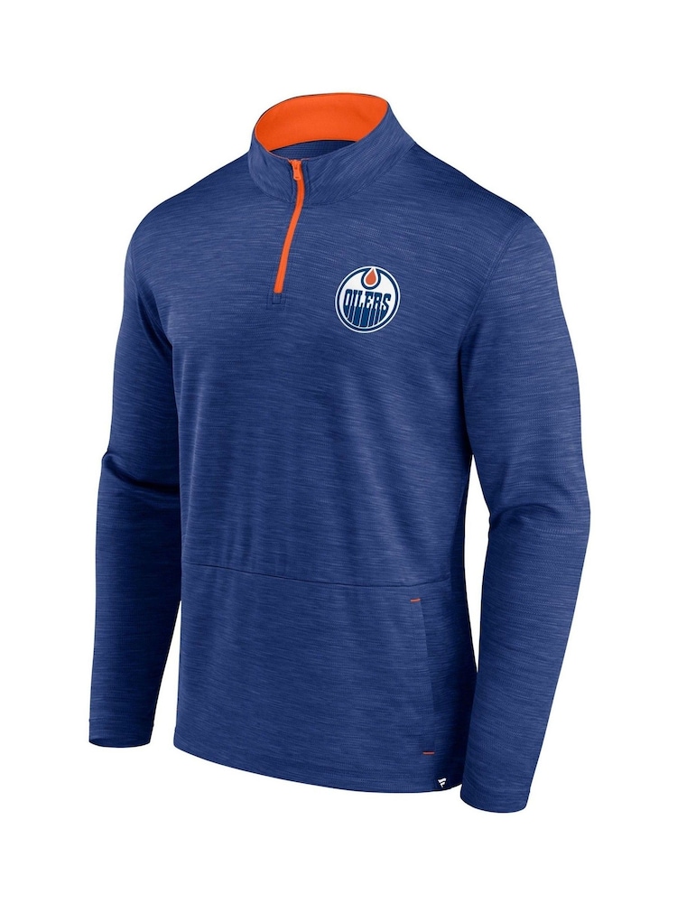 Fanatics Blue Edmonton Oilers Quarter Zip Top - Image 2 of 3