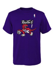 Fanatics Youth Blue Toronto Raptors Tracy McGrady Hardwood Classics Name And Number 100% Cotton T-Shirt By Mitchell And Ness - Image 2 of 3