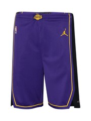 Fanatics Youth Purple Los Angeles Lakers Statement Swingman Shorts - Image 2 of 3