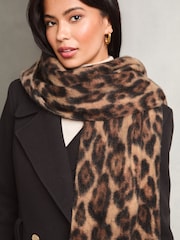 Lipsy Leopard Super Soft Brushed Oversized Scarf - Image 2 of 3
