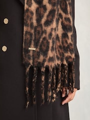 Lipsy Leopard Super Soft Brushed Oversized Scarf - Image 3 of 3