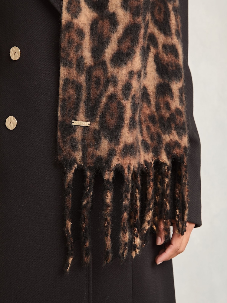 Lipsy Leopard Super Soft Brushed Oversized Scarf - Image 3 of 3