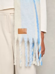 Lipsy Blue Check Super Soft Brushed Oversized Scarf - Image 2 of 3