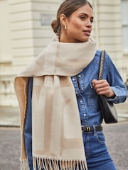 Lipsy Cream Super Soft Midweight Printed Scarf - Image 2 of 4