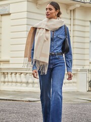 Lipsy Cream Super Soft Midweight Printed Scarf - Image 3 of 4