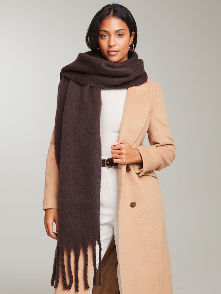 Lipsy Brown Super Soft Brushed Oversized Scarf - Image 1 of 4