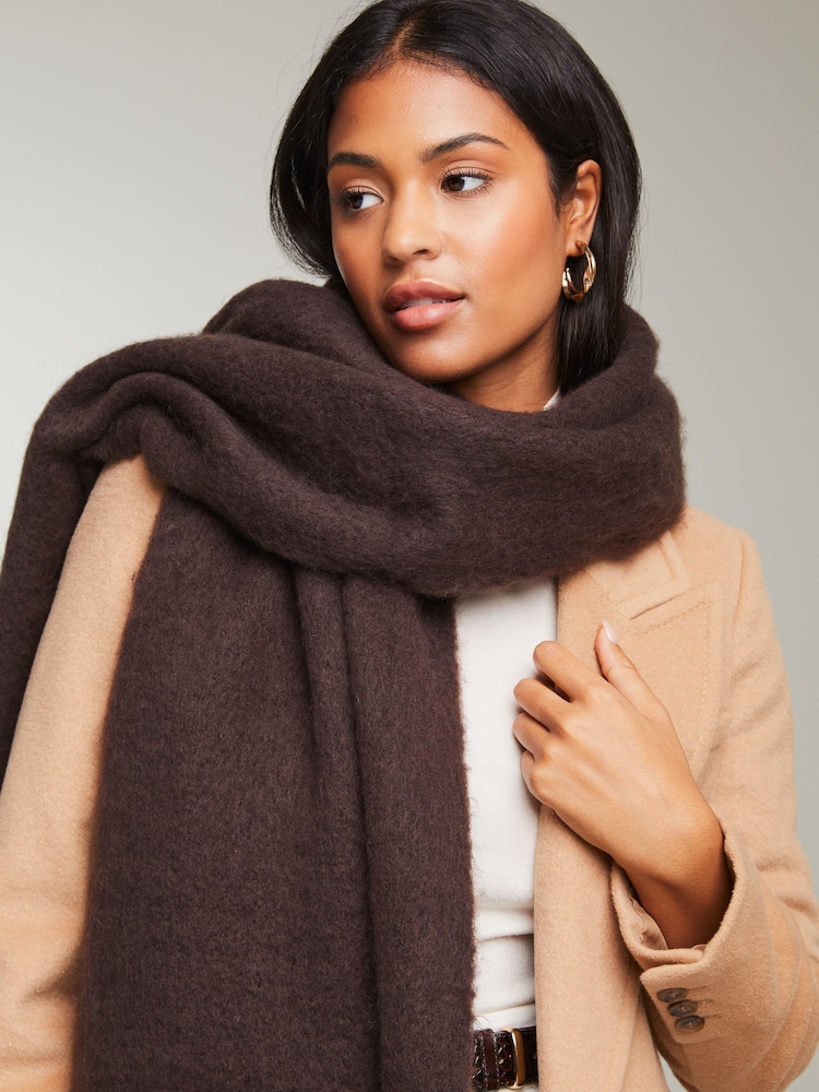 Lipsy Brown Super Soft Brushed Oversized Scarf - Image 2 of 4