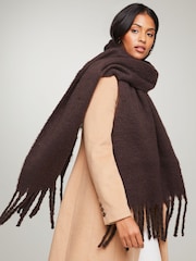Lipsy Brown Super Soft Brushed Oversized Scarf - Image 3 of 4