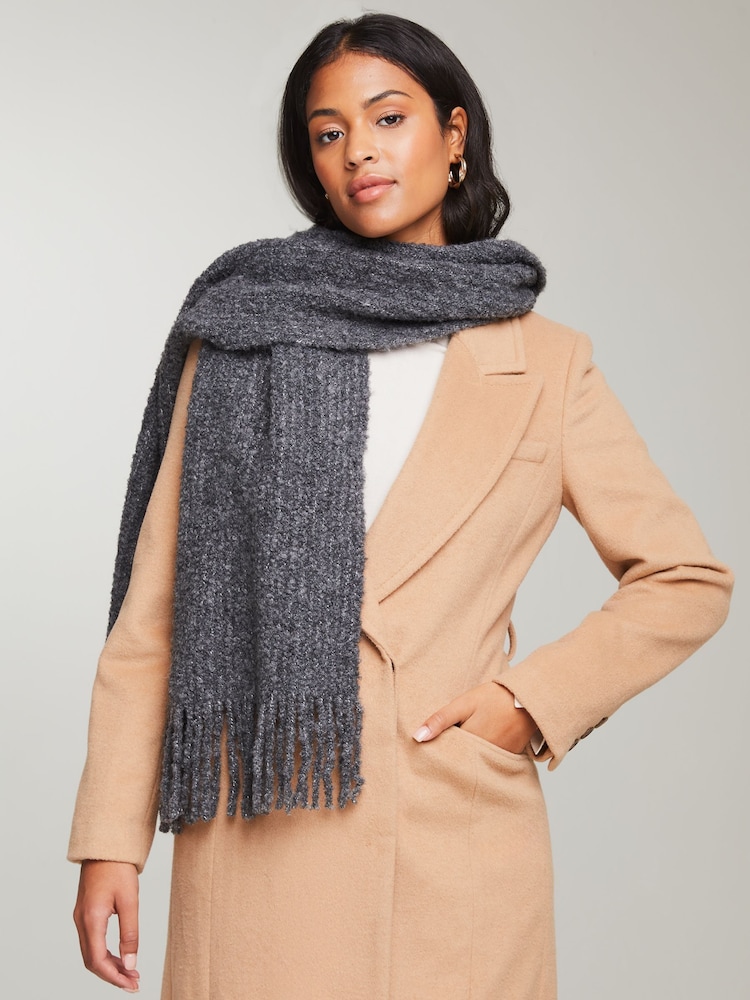 Lipsy Grey Cosy Boucle Scarf - Image 1 of 4