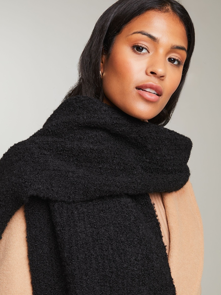 Lipsy Black Cosy Boucle Scarf - Image 2 of 4 Lipsy Black Cosy Boucle Scarf - Image 2 of 4