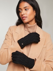 Lipsy Black Cosy Cable Gloves With Wool - Image 2 of 4